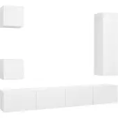 vidaXL Ensemble de 5 meubles TV blanc en bois composite