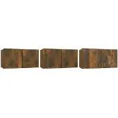vidaXL Armoires murales TV 3 pcs. Chêne fumé 60x30x30 cm