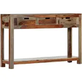 vidaXL Table console avec 3 tiroirs 120x30x75 cm Bois massif