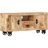 vidaXL Armoire TV en bois de manguier brut 110x30x50 cm