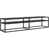 vidaXL Armoire TV noire 180x40x40,5 cm verre trempé