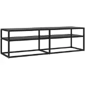 vidaXL Armoire TV noire 140x40x40,5 cm verre trempé