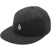 Volcom Casquette Flexfit, visière plate, denim chiné, noir