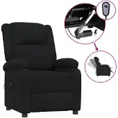 vidaXL Fauteuil relax électrique noir tissu