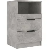 vidaXL Table de chevet Gris béton Bois d'ingénierie