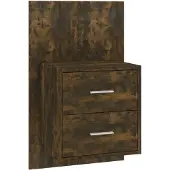 vidaXL Table de chevet murale Chêne fumé