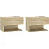vidaXL Tables de chevet murales 2 pcs Chêne sonoma