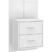 vidaXL Table de chevet murale Blanc brillant