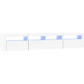 vidaXL Armoire TV avec lampes LED blanc 210x35x40 cm