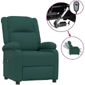vidaXL Fauteuil relax électrique vert foncé Tissu