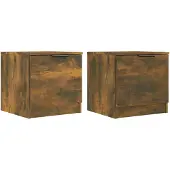 vidaXL Tables de chevet 2 pcs Chêne fumé 40x39x40 cm