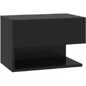 vidaXL Table de chevet murale Noir