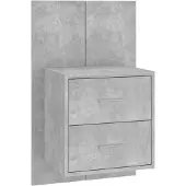 vidaXL Table de chevet murale Gris béton