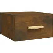 vidaXL Table de chevet murale chêne fumé 35x35x20 cm