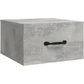 vidaXL Table de chevet murale Gris béton 35x35x20 cm
