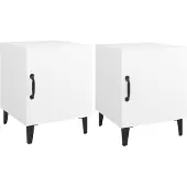 vidaXL Tables de chevet 2 pcs Blanc Bois d'ingénierie