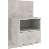 vidaXL Table de chevet murale Gris béton