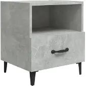 vidaXL Table de chevet Gris béton Bois d'ingénierie