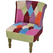 vidaXL Chaise française au design patchwork tissu