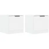 vidaXL Tables de chevet 2 pcs Blanc 40x39x40 cm