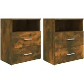 vidaXL Tables de chevet 2 pcs Chêne fumé 50x32x60 cm