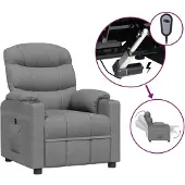 vidaXL Fauteuil relax électrique gris clair Tissu