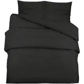 vidaXL Ensemble de literie noir 140x200 cm coton