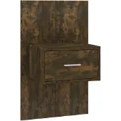 vidaXL Table de chevet murale Chêne fumé