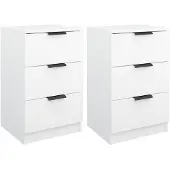 vidaXL Tables de chevet 2 pcs Blanc 40x36x65 cm