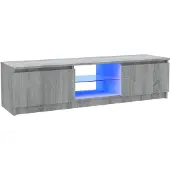 vidaXL Armoire TV avec lampes LED Gris Sonoma 120x30x36 cm