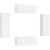 vidaXL Ensemble de 4 armoires TV blanc en bois composite