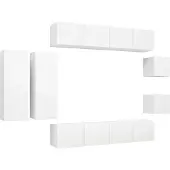 vidaXL Ensemble de 8 meubles TV blanc en bois composite