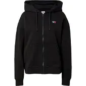 Tommy Hilfiger Femmes, Pull-over, Sweat-shirt zippé noir pour femme, Noir, (XXS)