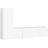 vidaXL Ensemble de 3 meubles TV blanc en bois composite