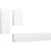 vidaXL Ensemble de 4 armoires TV blanc en bois composite