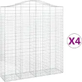 vidaXL Gabions avec arc surélevé 4 pcs. 200x50x220/240cm Fer galvanisé