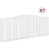 vidaXL Gabions avec arc surélevé 7 pcs. 400x30x140/160cm Fer galvanisé