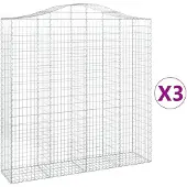 vidaXL Gabions 3 pcs voûtés 200x50x200/220 cm en fer