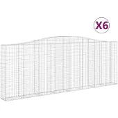 vidaXL Gabions avec arc surélevé 6 pcs. 400x30x140/160cm Fer galvanisé