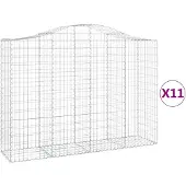 vidaXL Gabions avec arc surélevé 11pcs. 200x50x140/160cm Fer galvanisé