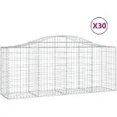 vidaXL Gabions avec arc surélevé 30 pcs. 200x50x80/100cm Fer galvanisé