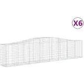 vidaXL Gabions avec arc surélevé 6 pcs. 400x50x80/100cm Fer galvanisé