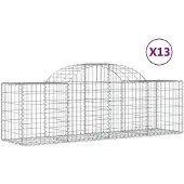 vidaXL Gabions avec arc surélevé 13 pcs. 200x50x60/80 cm Fer galvanisé