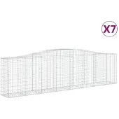 vidaXL Gabions avec arc surélevé 7 pcs. 400x50x100/120cm Fer galvanisé