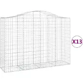 vidaXL Gabions avec arc surélevé 13pcs 200x50x140/160cm Fer galvanisé