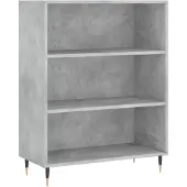 vidaXL Bibliothèque gris béton 69,5x32,5x90 cm bois d'ingénierie