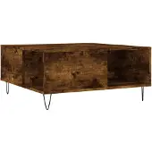 vidaXL Table basse chêne fumé 80x80x36,5 cm Bois composite