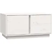 vidaXL Table basse blanche 80x50x40 cm pin massif
