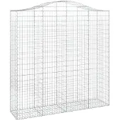 vidaXL Gabion avec arche haute 200x50x200/220 cm Fer galvanisé