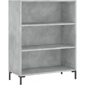 vidaXL Bibliothèque gris béton 69,5x32,5x90 cm bois d'ingénierie